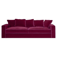 Rafaella Bio Burgund & Kirsche dunkel Samt 3-Sitzer Sofa