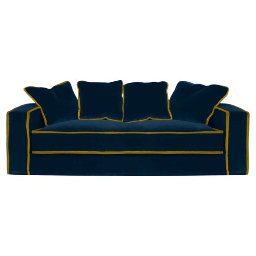 BAMBUSA Amhurst Velvet 2-Seater Sofa Midnight For Sale at 1stDibs