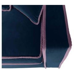 Rafaella Midnight Blue & Pink Velvet 2 Seater Sofa by Biosofa