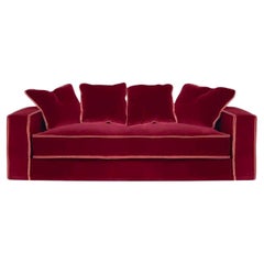 Rafaella Red & Orange Velvet 2 Seater Sofa