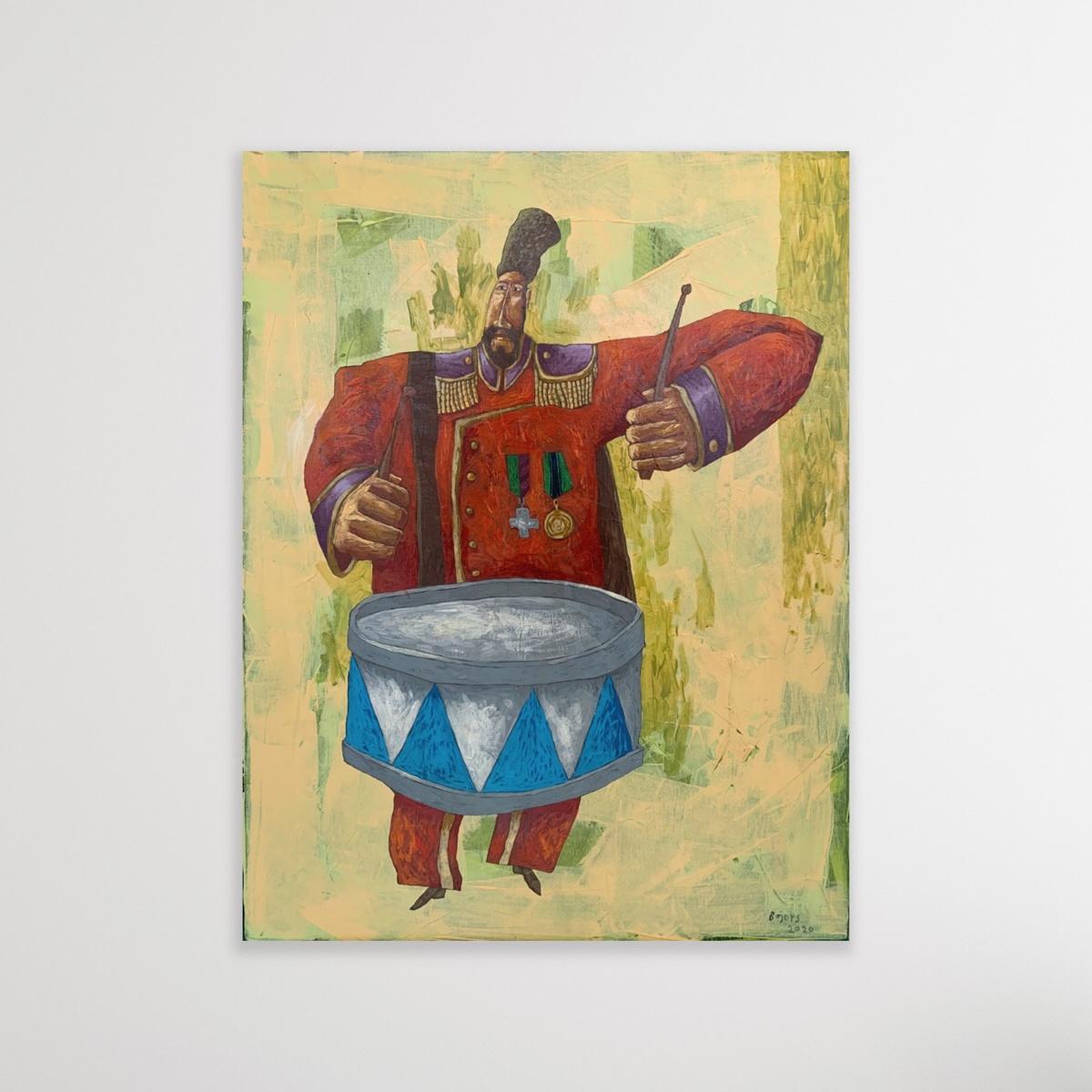 Drummer -  Acrylic Figurative Painting, Animal, Colorful, Polish art For Sale 2