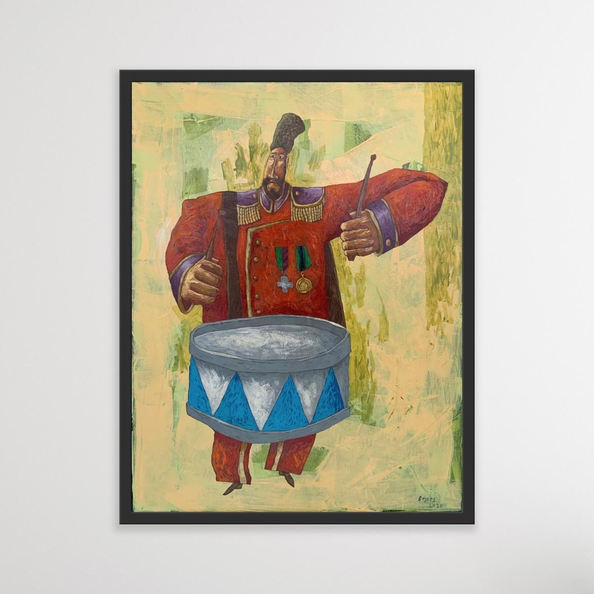 Drummer -  Acrylic Figurative Painting, Animal, Colorful, Polish art For Sale 3