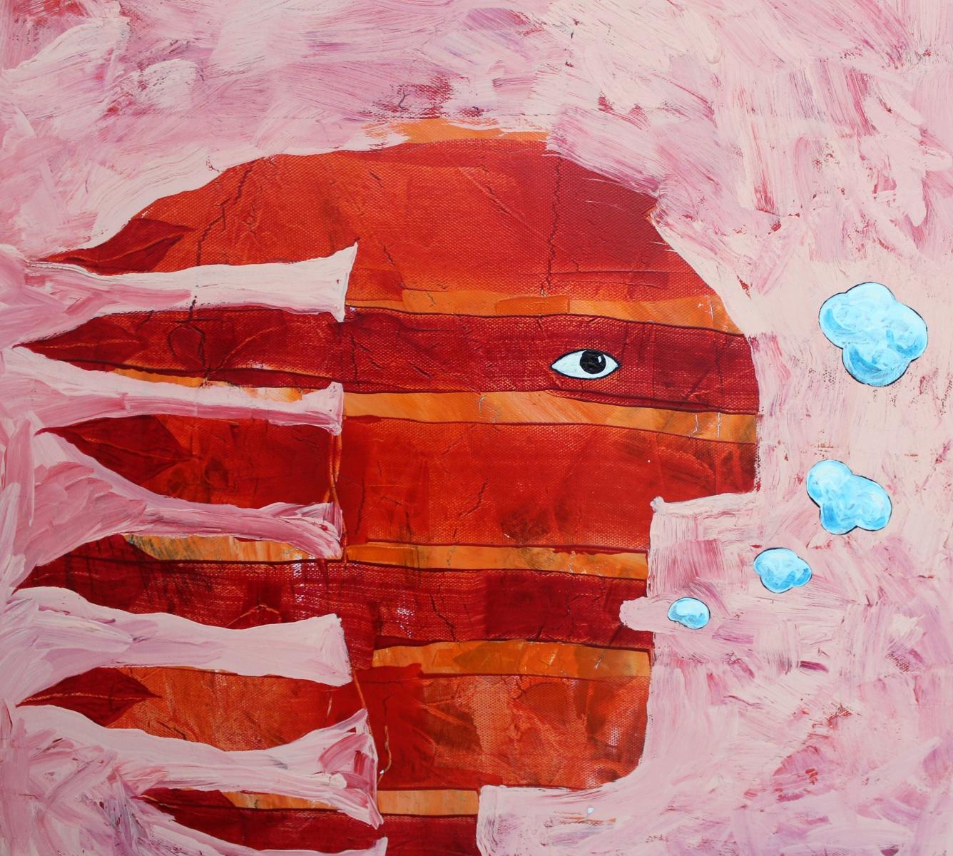 Indio haciendo señales de humo - Siglo XXI, Pintura acrílica figurativa, Colorido - Painting Otro estilo de arte de Rafał Bojdys
