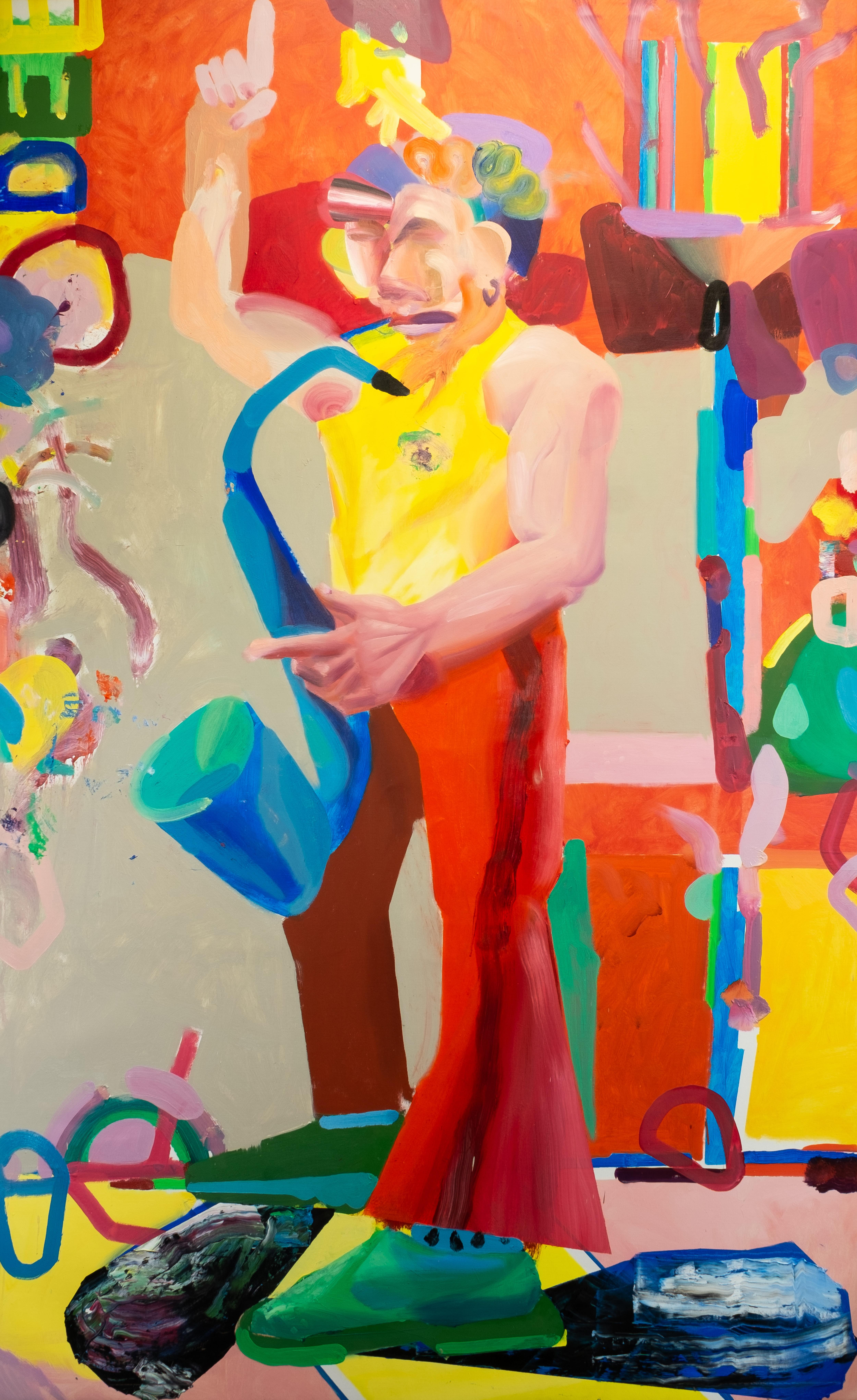 Rafal Chojnowski Figurative Painting - Ambassador - XL Format,  Modern and Colorful Figurative  Expressive Oil Painting