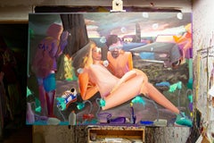 ÉTÉ INDIEN  - Format XL  Peinture à l'huile expressionniste moderne colorée