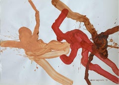 Encrespot - Peinture d'abstraction contemporaine, couleurs vibrantes, acrylique sur papier