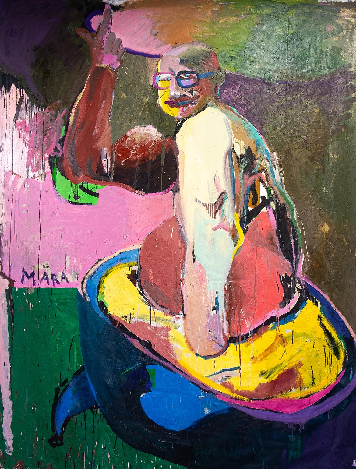 Rafal Chojnowski Portrait Painting - Marat  - Large Format Painting - Contemporary Expressionism Painting