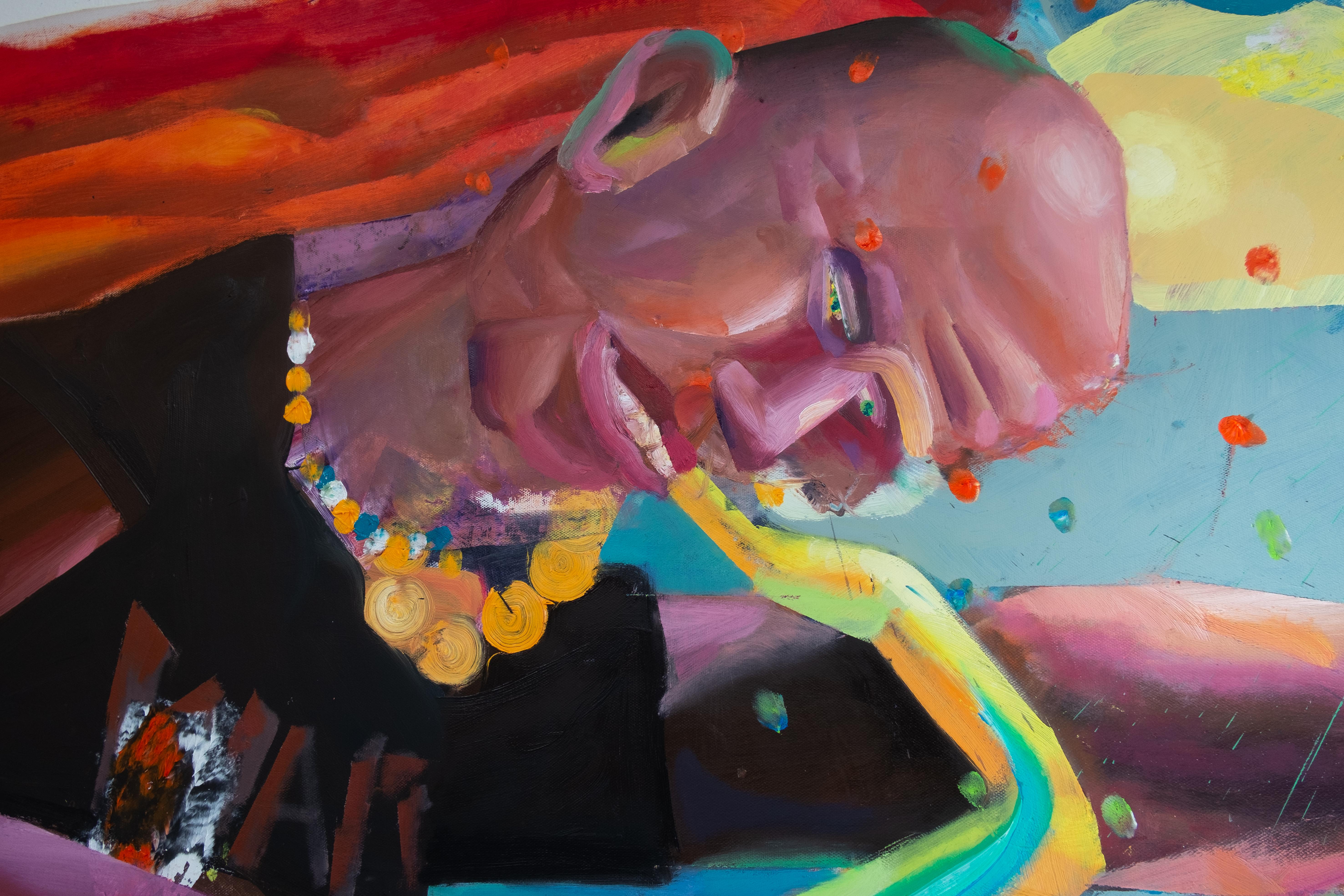 Espera  - Gran Formato - Pintura Contemporánea Expresionismo Figurativo Colorido en venta 8