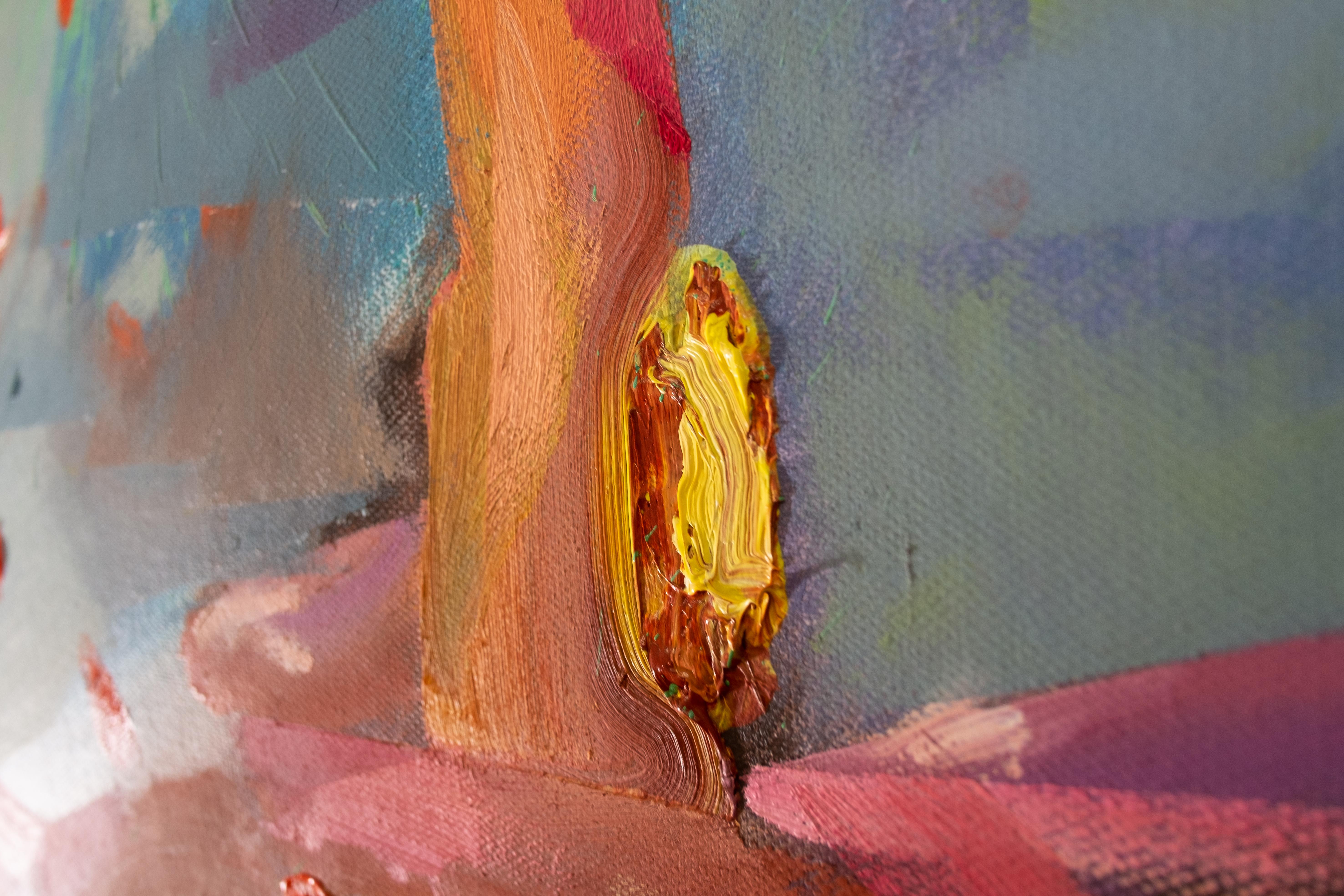 Espera  - Gran Formato - Pintura Contemporánea Expresionismo Figurativo Colorido en venta 10