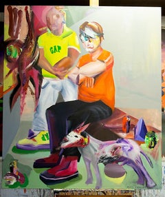 Waiting For The Summer -  L Format - Colorful Figurative Expressionism Painting