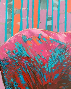 An elephant. Figurative Oil Painting, Colorful, Pop art, Animals, Polish artist