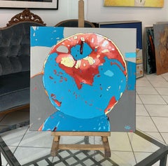 Apple 18 - Contemporary Figurative Oil Painting, Still life, Pop art