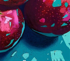 Apples 27. Figurative Oil Painting, Colorful, Pop art, Fruits, Polish artist