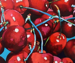 Cherries - XXI Century, Contemporary Figurative Oil Painting Pop Art, Still life