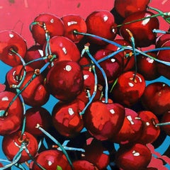 Cherries - XXI Century, Contemporary Figurative Oil Painting Pop Art, Still life