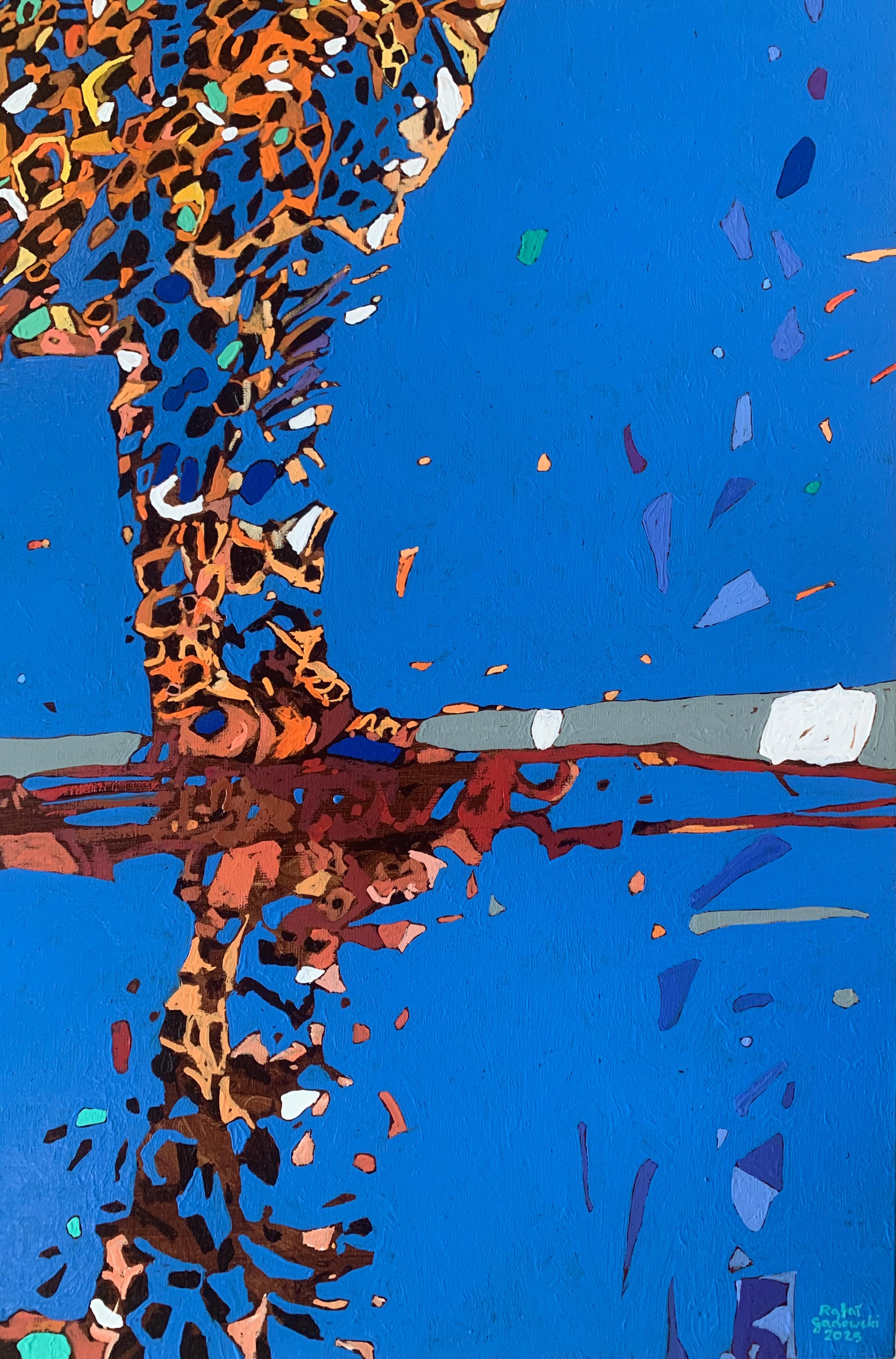 Panther 10. Figuratives Ölgemälde, farbenfrohes, Pop-Art, Tiere, polnischer Künstler – Painting von Rafał Gadowski