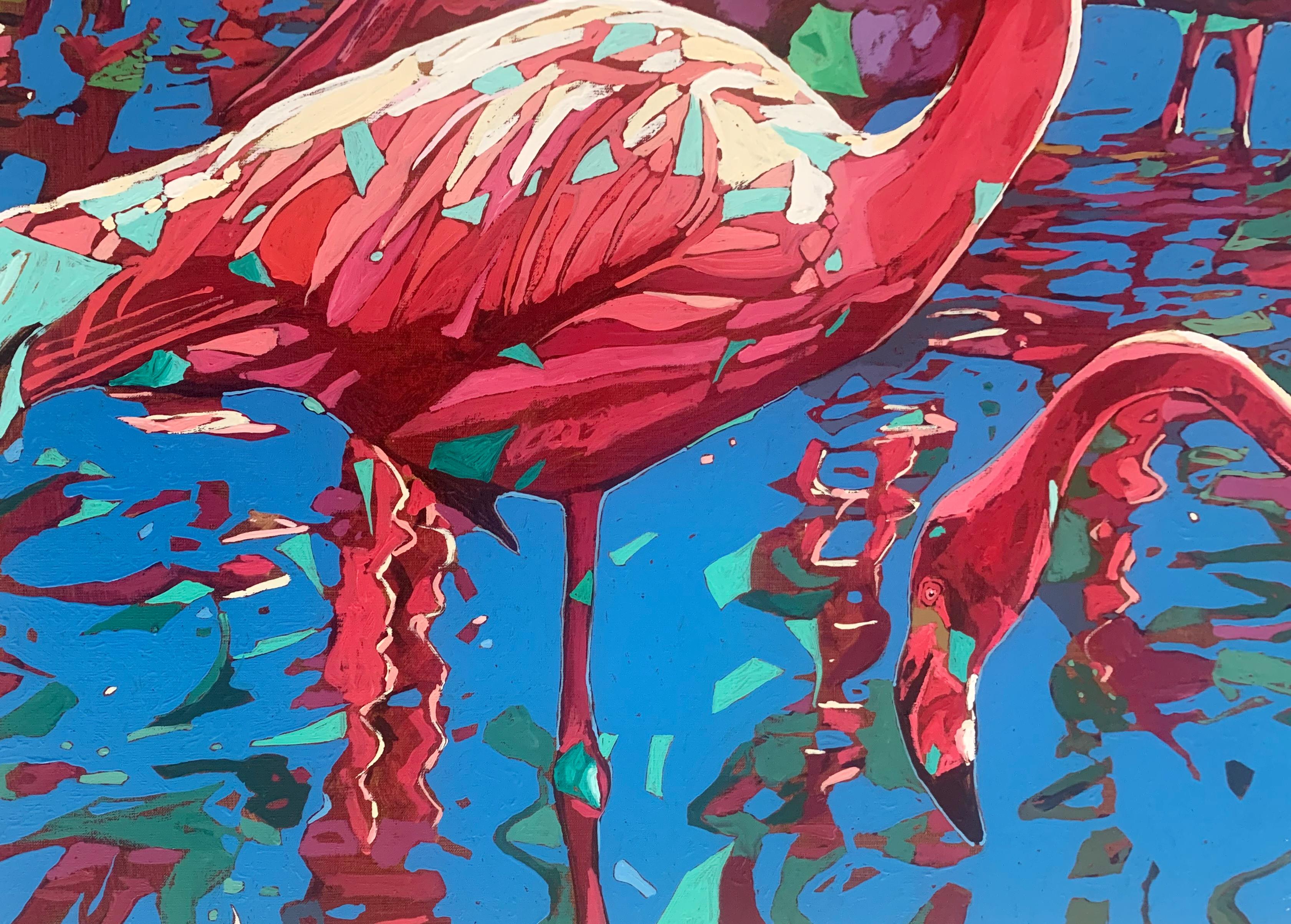 Pavoni 28. Pittura ad olio figurativa, Colorata, Pop art, Animali, Artista polacco - Painting Altro stile artistico di Rafał Gadowski