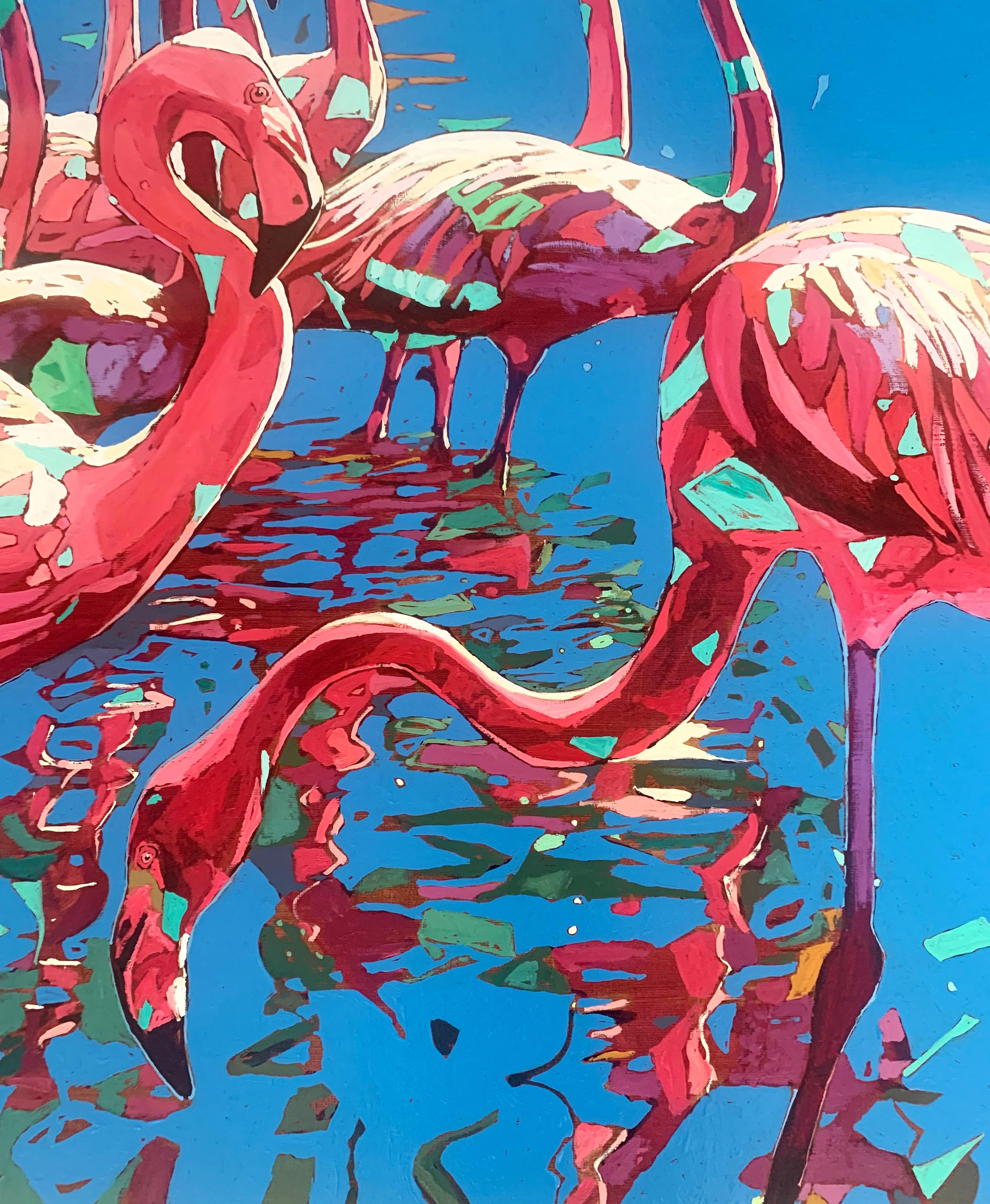 Pavoni 28. Pittura ad olio figurativa, Colorata, Pop art, Animali, Artista polacco 2
