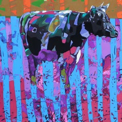 Rafał Gadowski, Cow, Large Contemporary Animal Painting, Oil on Canvas
