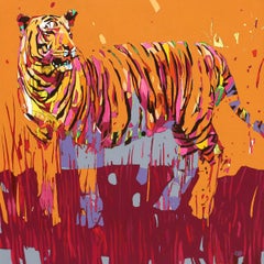 Tiger 08. Contemporary Figurative Oil Painting, Pop art, Animals, Polish artist