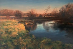 Paisaje tonalista. Pintura al óleo figurativa, Estilo clásico, Realismo, Artista polaco