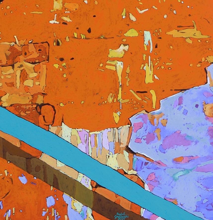 Tukan 19. Figurative ausdrucksstarke Ölmalerei, farbenfroh, Tiere, polnisch (Sonstige Kunststile), Painting, von Rafał Gadowski