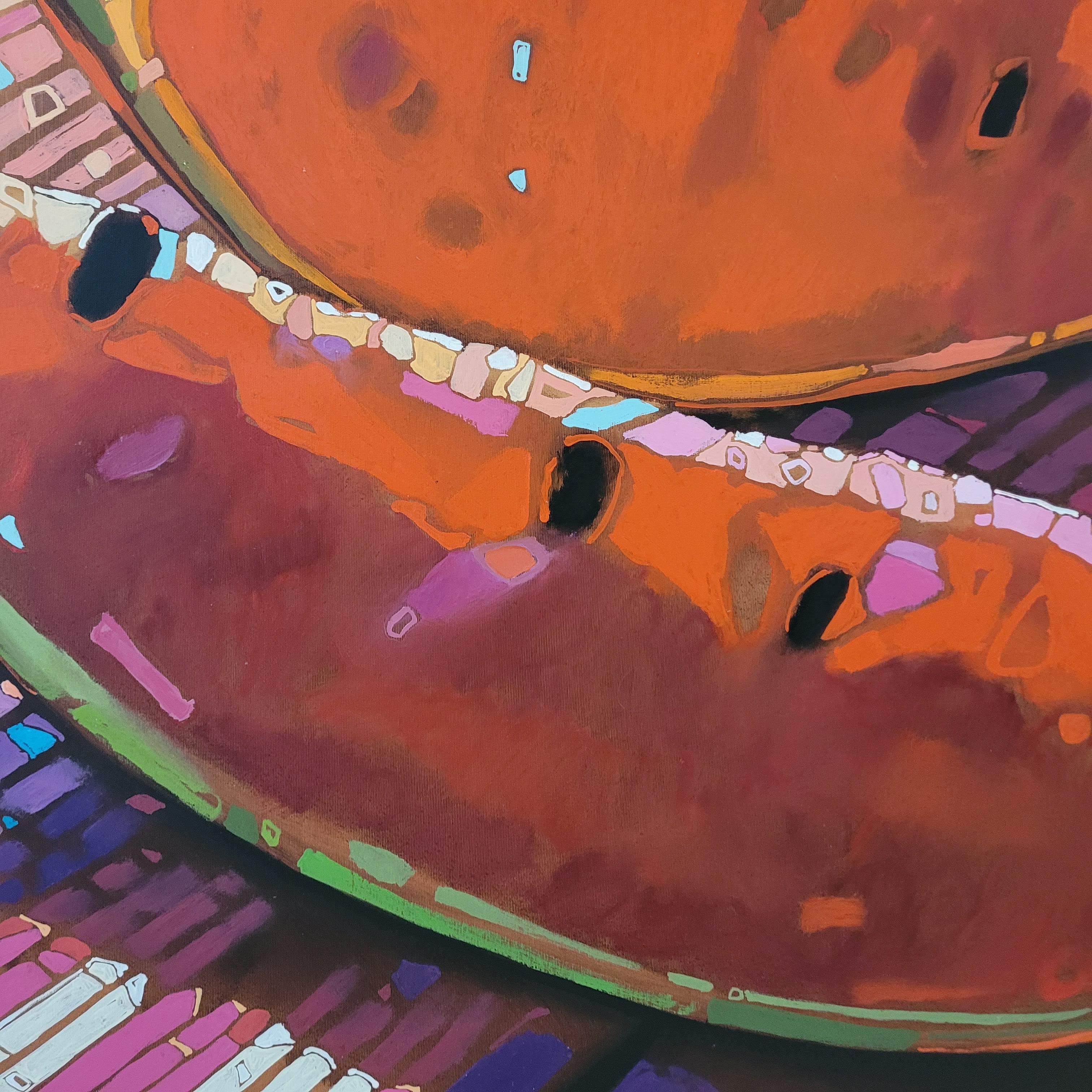 Wassermelone 05. Figurative, Obst-, farbenfrohe Pop-Art-Stillleben, Polnische Kunst im Angebot 5