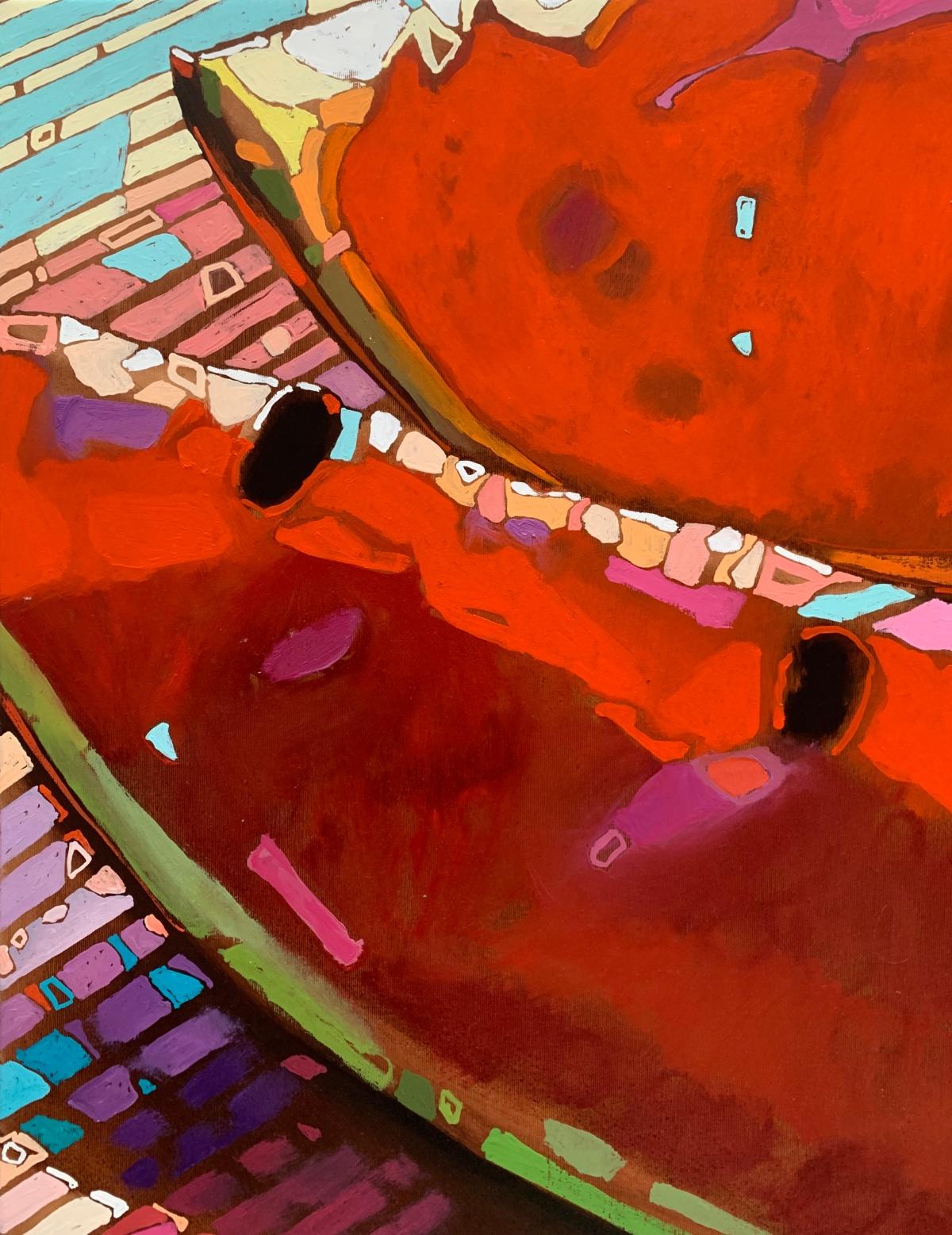 Anguria 05. Figurativo, Frutta, Pop art colorata Natura morta, Arte polacca - Painting Altro stile artistico di Rafał Gadowski