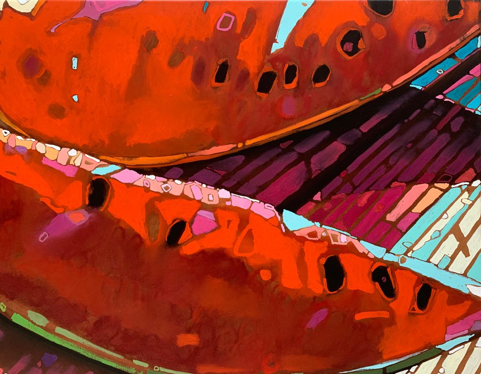 Anguria 05. Figurativo, Frutta, Pop art colorata Natura morta, Arte polacca - Figurative Painting Rosso di Rafał Gadowski