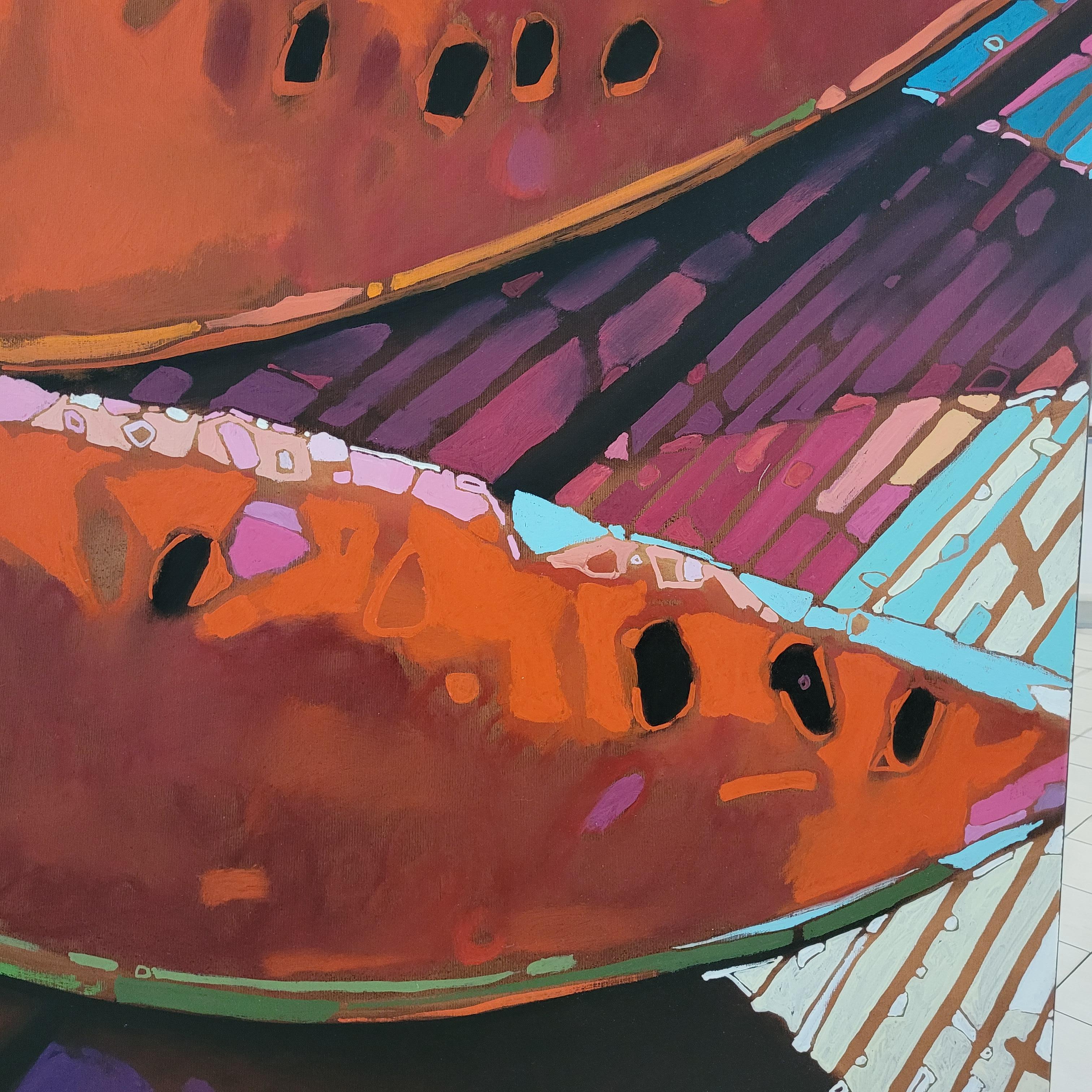 Wassermelone 05. Figurative, Obst-, farbenfrohe Pop-Art-Stillleben, Polnische Kunst im Angebot 3