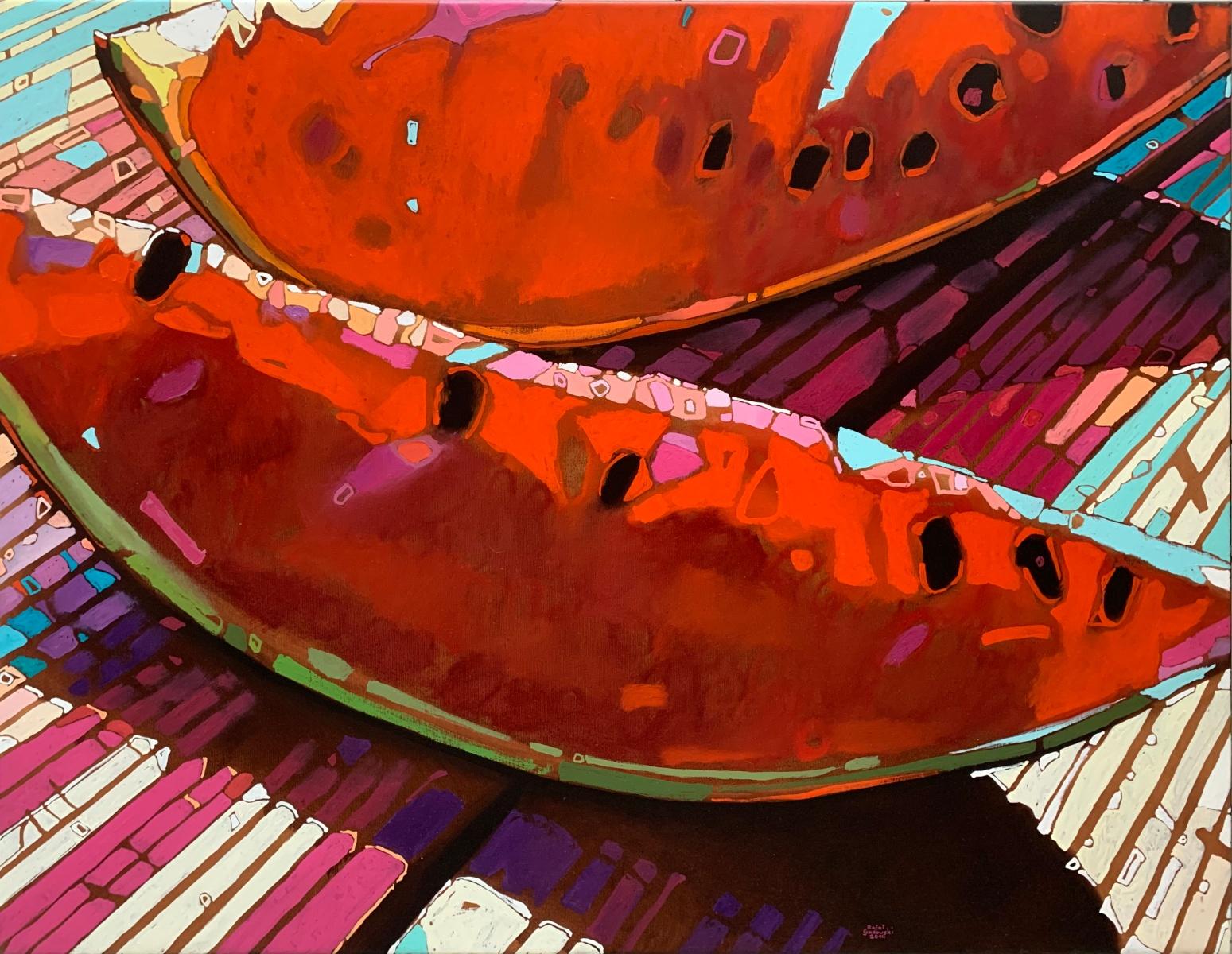 Anguria 05. Figurativo, Frutta, Pop art colorata Natura morta, Arte polacca