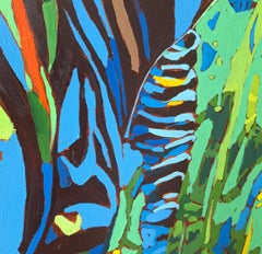 Zebras 11 - Oil painting, Contemporary Figurative, Pop art, Animals, Vibrant