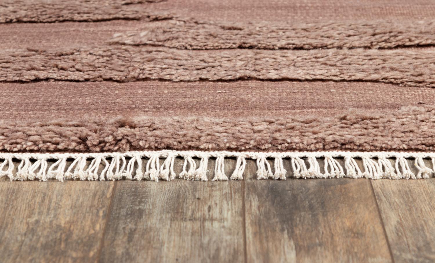 Hand-Woven “Rafalla Tumeni” Handwoven Wool Rug 'Brown' by Christiane Lemieux For Sale