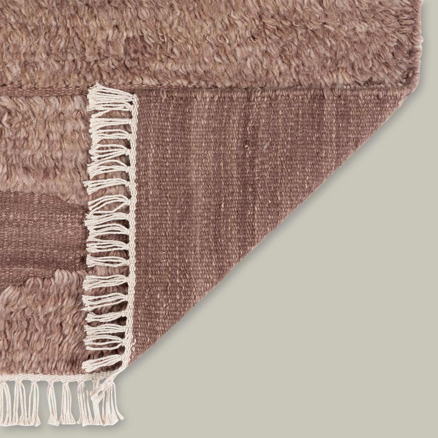 Contemporary “Rafalla Tumeni” Handwoven Wool Rug 'Brown' by Christiane Lemieux For Sale