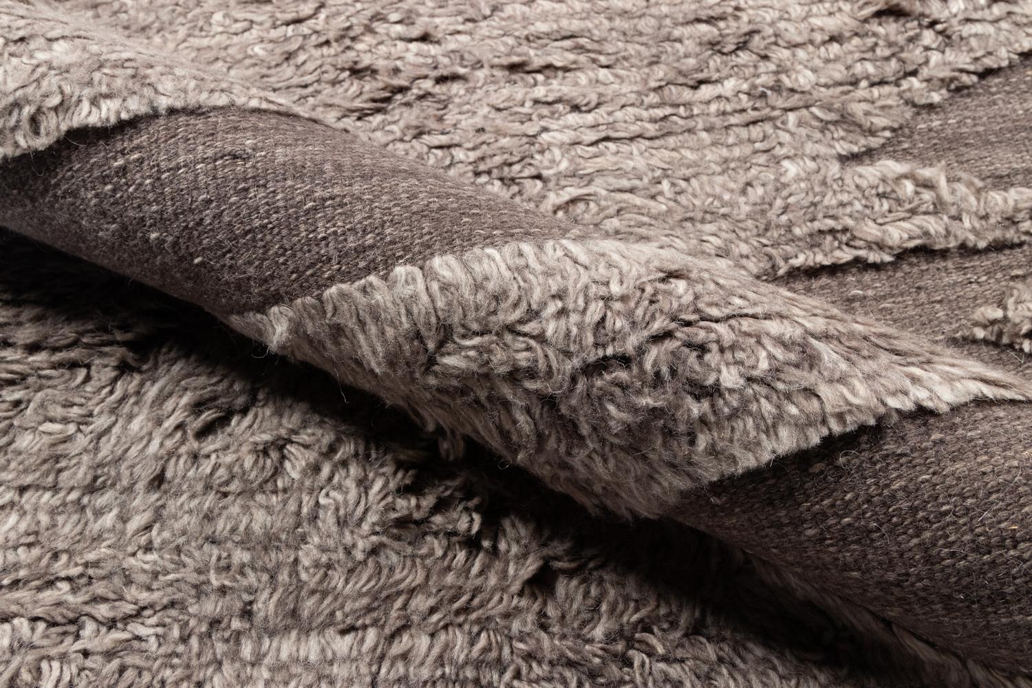 Hand-Woven “Rafalla Tumeni” Handwoven Wool Rug (Grey) by Christiane Lemieux For Sale