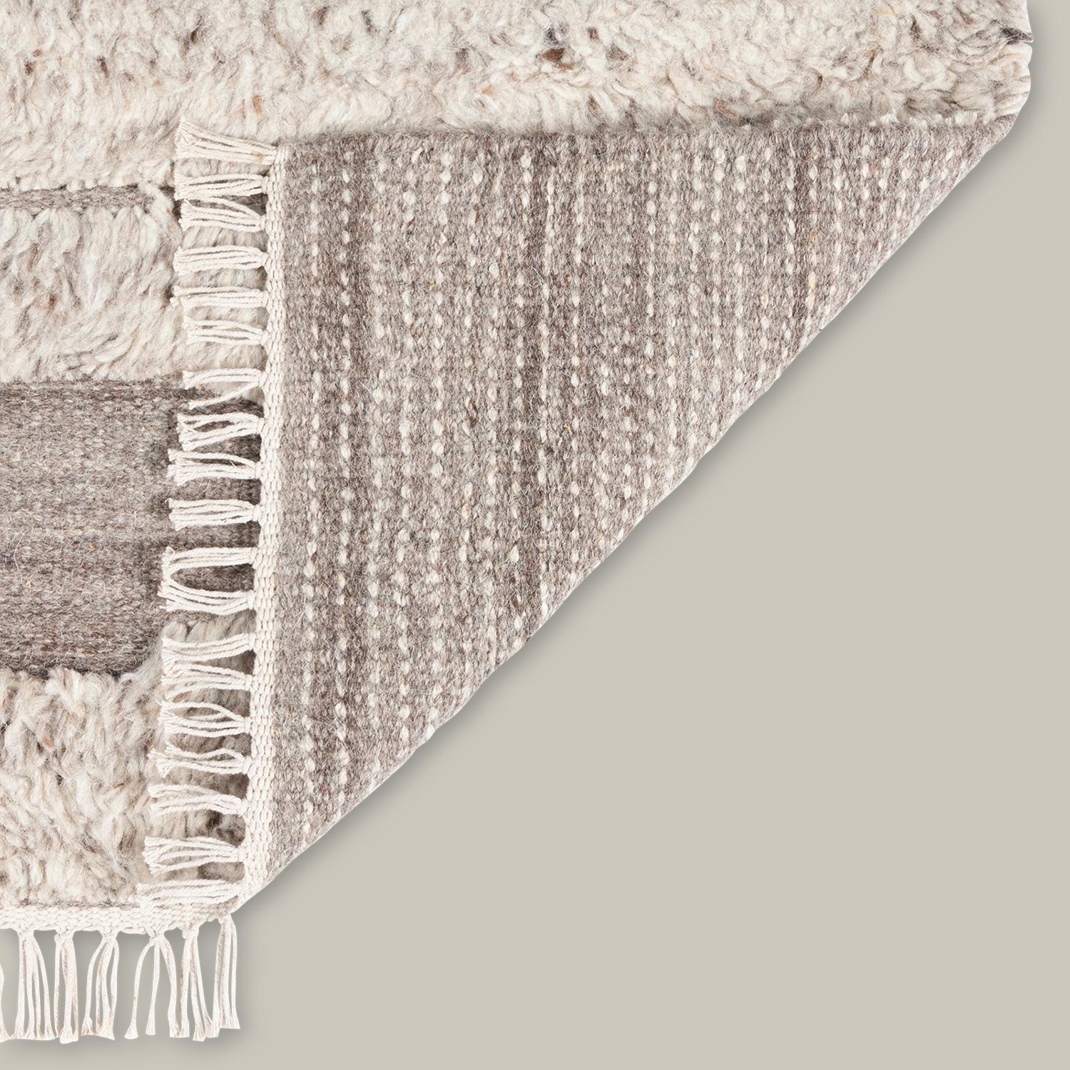 Contemporary “Rafalla Tumeni” Handwoven Wool Rug 'Natural' by Christiane Lemieux For Sale