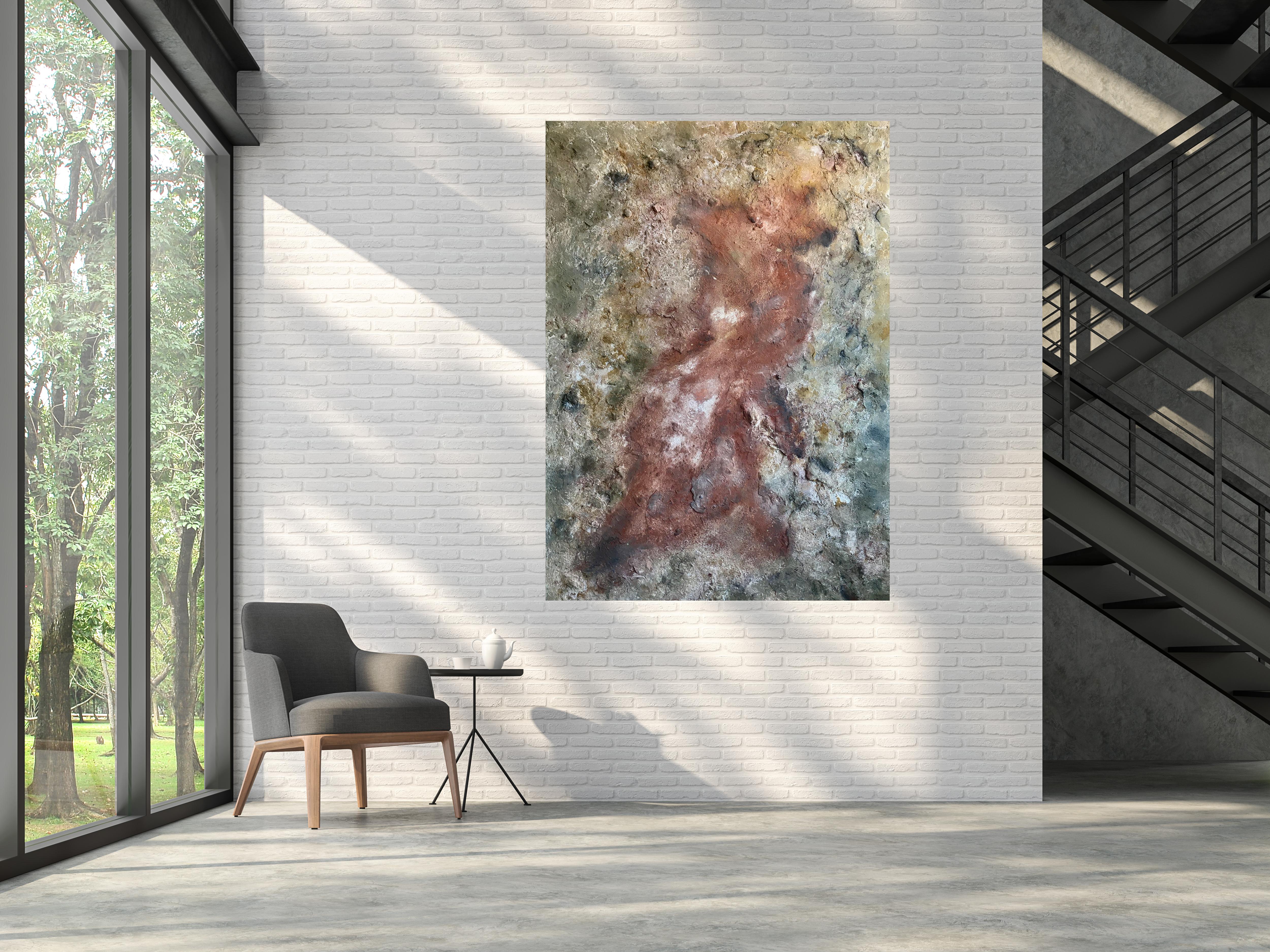 Policrom V Mixed Media . 130x90 cm. Acrylmalerei im Angebot 1
