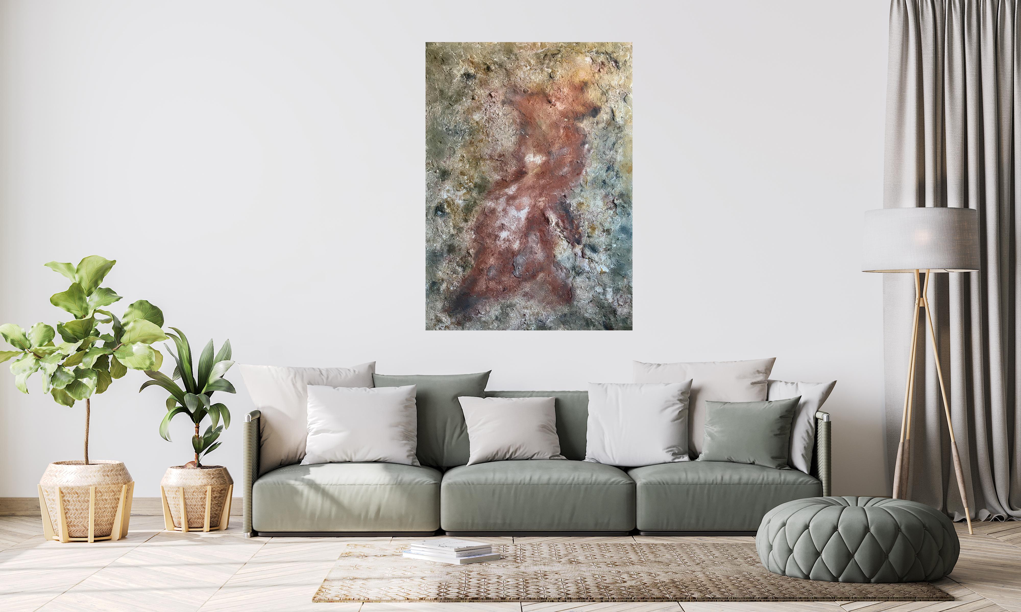 Policrom V Technique mixte, 130 x90 cm. Peinture acrylique en vente 2