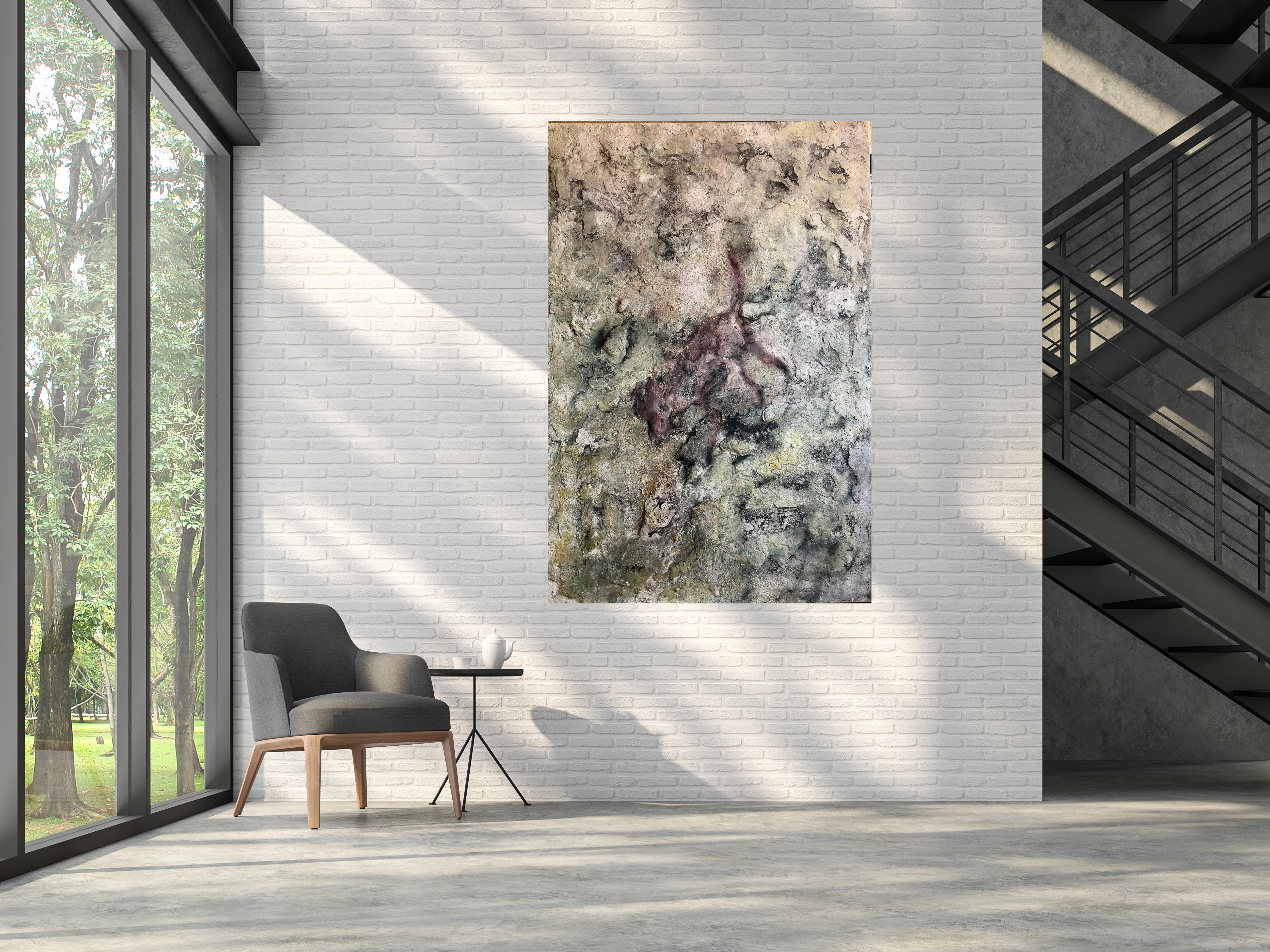 Rafel Egea  Vertical Policrom II Mixed Media . 130x90 cm. Acrylic Painting For Sale 2