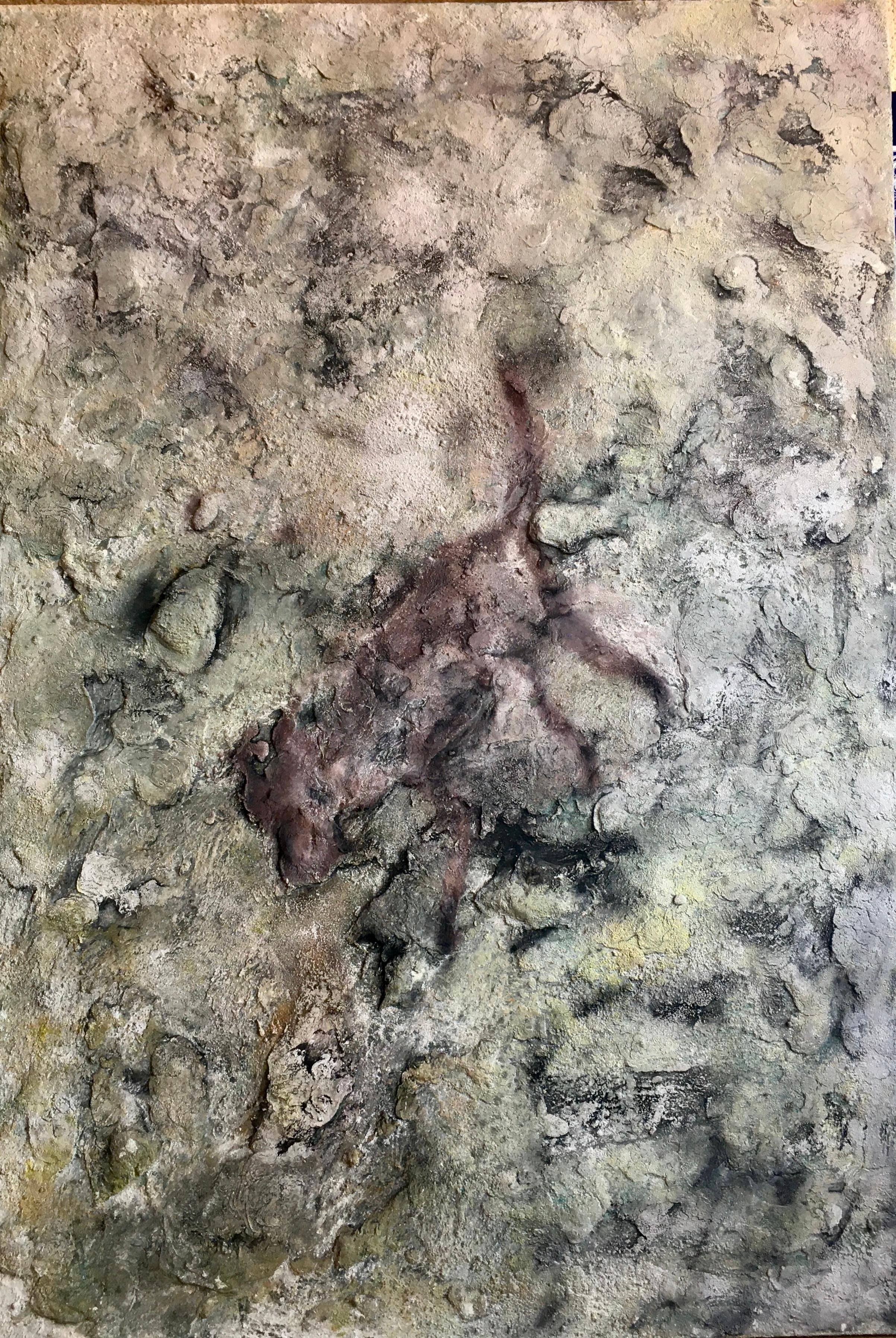 Abstract Painting di Rafel  EGEA - Rafel Egea  Policrom verticale II Tecnica mista. 130x90 cm. Pittura acrilica