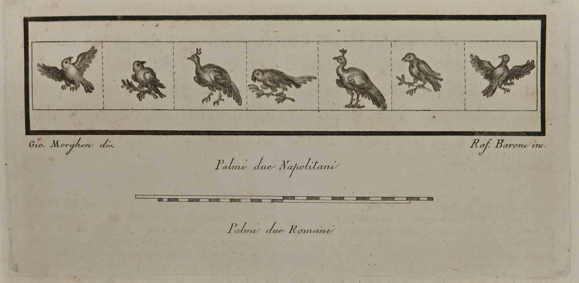 Antike römische Szene aus der Serie "Antiquitäten von Herculaneum", ist eine Radierung auf Papier, die von Raffaele Barone im 18.

Signiert auf der Platte.

Gute Bedingungen.

Die Radierung gehört zu der Druckserie "Antiquities of Herculaneum