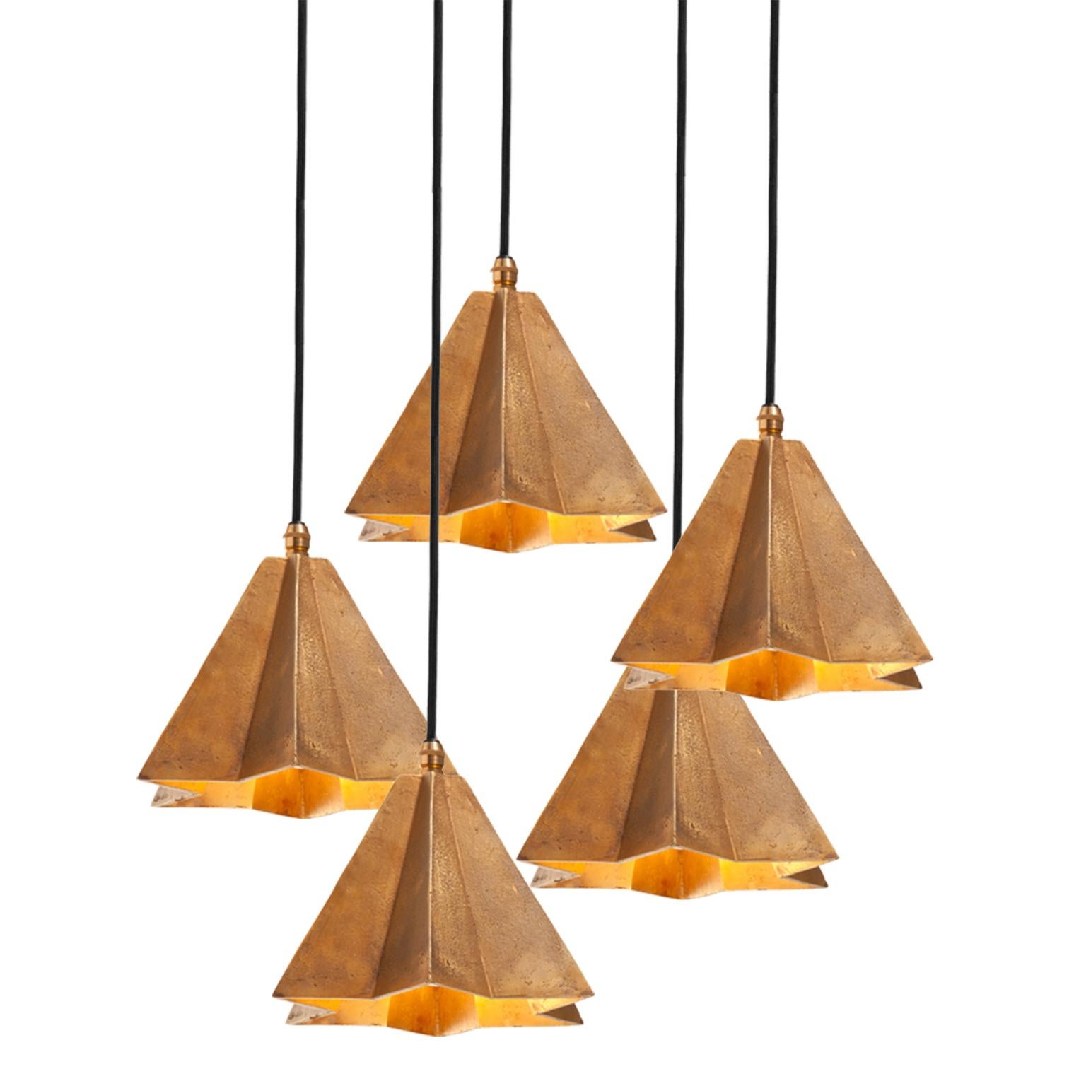 Italian Raffaele Brass Pendant Lamp by Fred and Juul For Sale