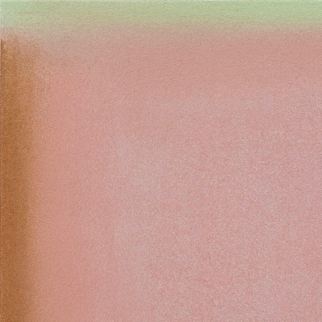 Soglia Pink peinture abstraite contemporaine italienne pastel sur papier bleu violet - Abstrait Painting par Raffaele Cioffi