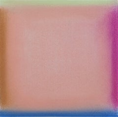 Soglia Pink peinture abstraite contemporaine italienne pastel sur papier bleu violet
