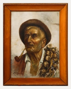 Raffaele Frigerio (1875-1948) - Early 20th Century Oil, The Garlic Picker