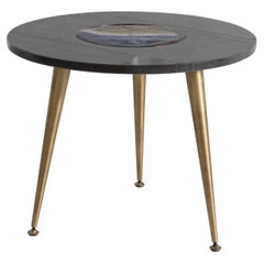 Raffaele Fusco Made in Italy Copper 
Marble Side Table 21th Century Art Deco