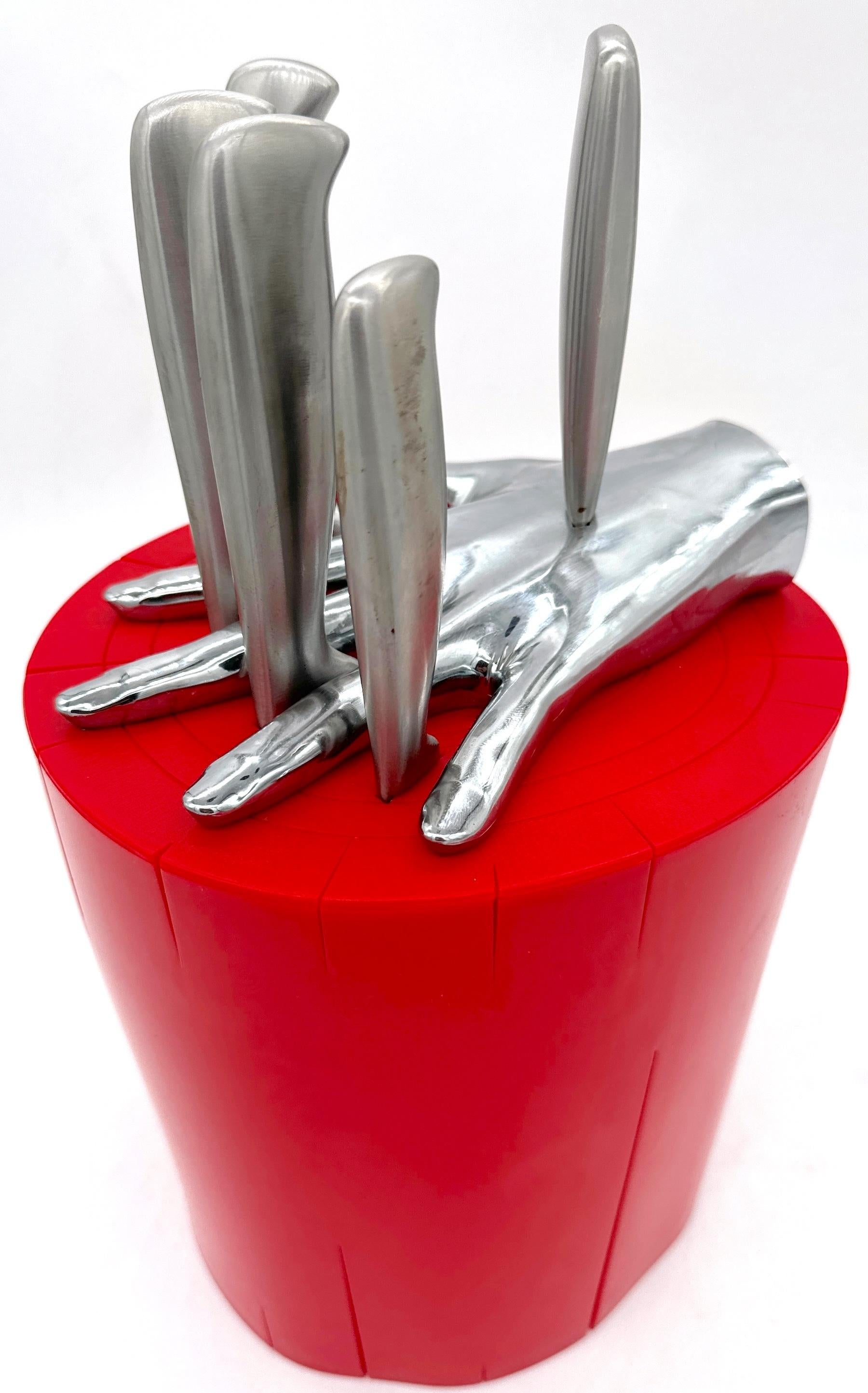 Raffaele Lannello Fünf Finger Pop Art Küche Fünf-Messer-Block-Set, Pop-Art im Angebot 1