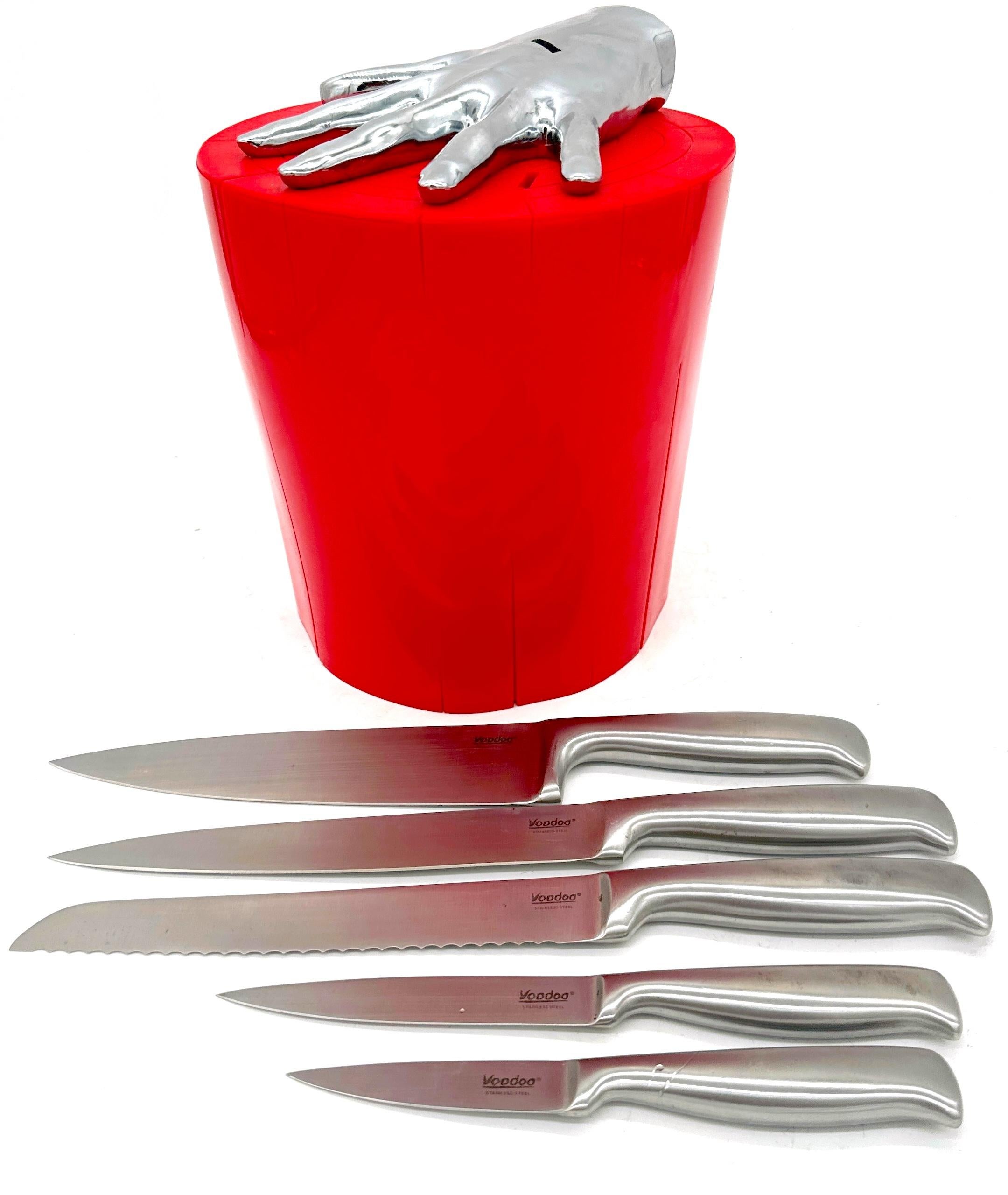 Raffaele Lannello Fünf Finger Pop Art Küche Fünf-Messer-Block-Set, Pop-Art im Angebot 2