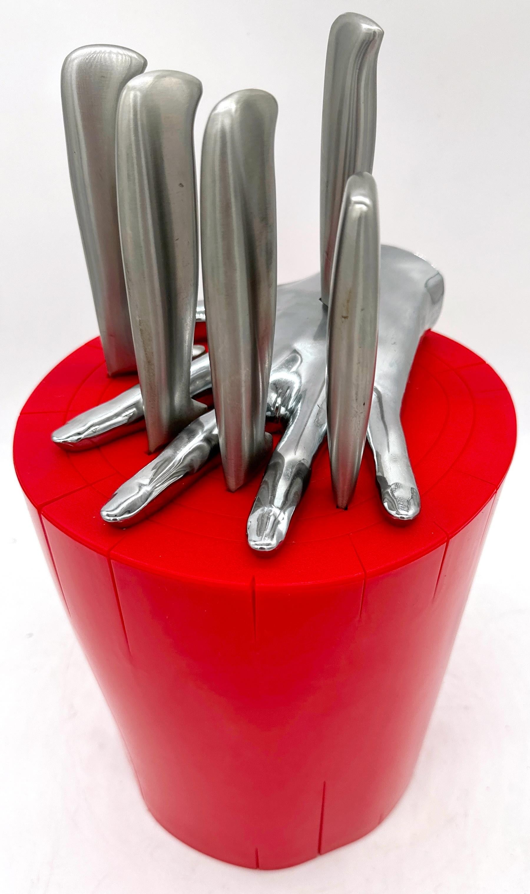 Raffaele Lannello Fünf Finger Pop Art Küche Fünf-Messer-Block-Set, Pop-Art im Angebot 3