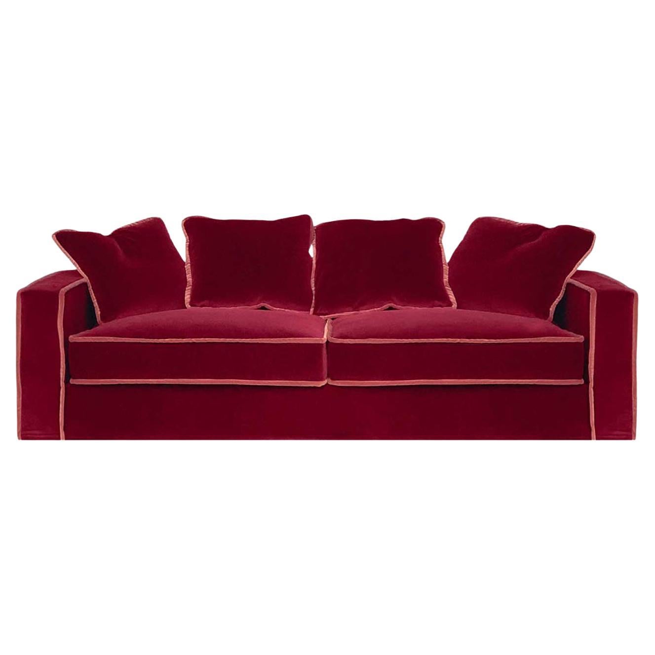 Raffaella Bio Red and Orange 3-Seater Sofa For Sale